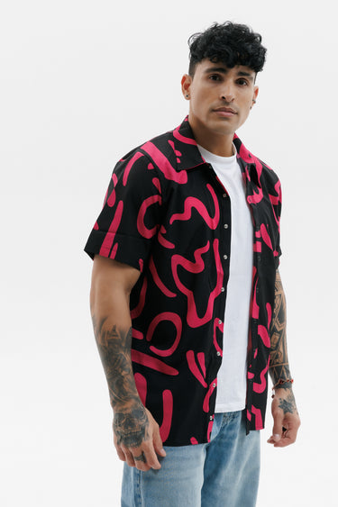 Men’s casual shirt “Pink Gravity”